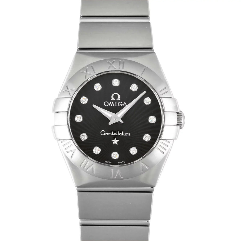 Constellation Diamond SS Dial (Good) Pre-Owned 123.10.24.60.51.001 OMEGA Omega Quartz Women's Black 12P Index Watch
