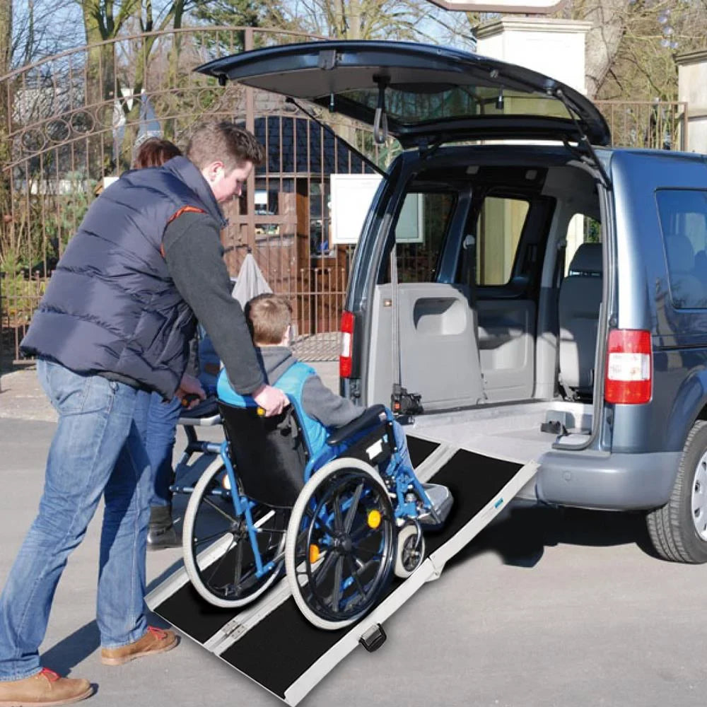 28" Mobility Ramp Carrier Non-skid Ktaxon Scooter x Wheelchair 72" Aluminum 6FT Multifold mobile