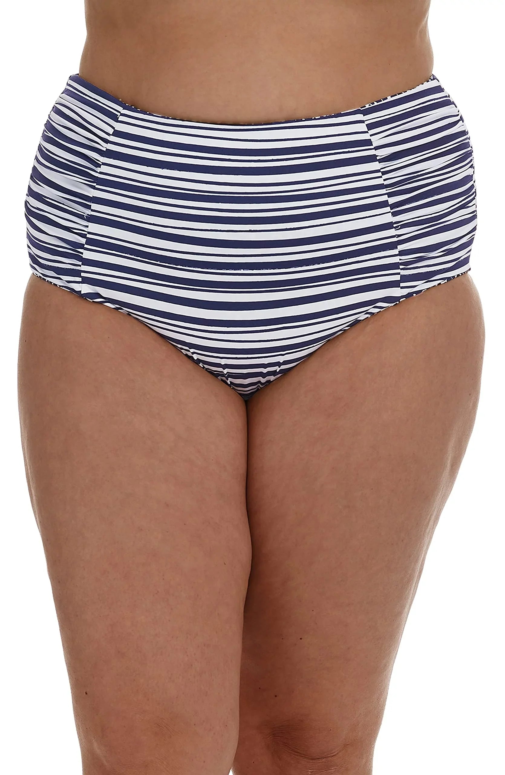La Blanca Bikini Swimsuit Blue High 20W Womens $67 Hipster Waist Bottoms Size