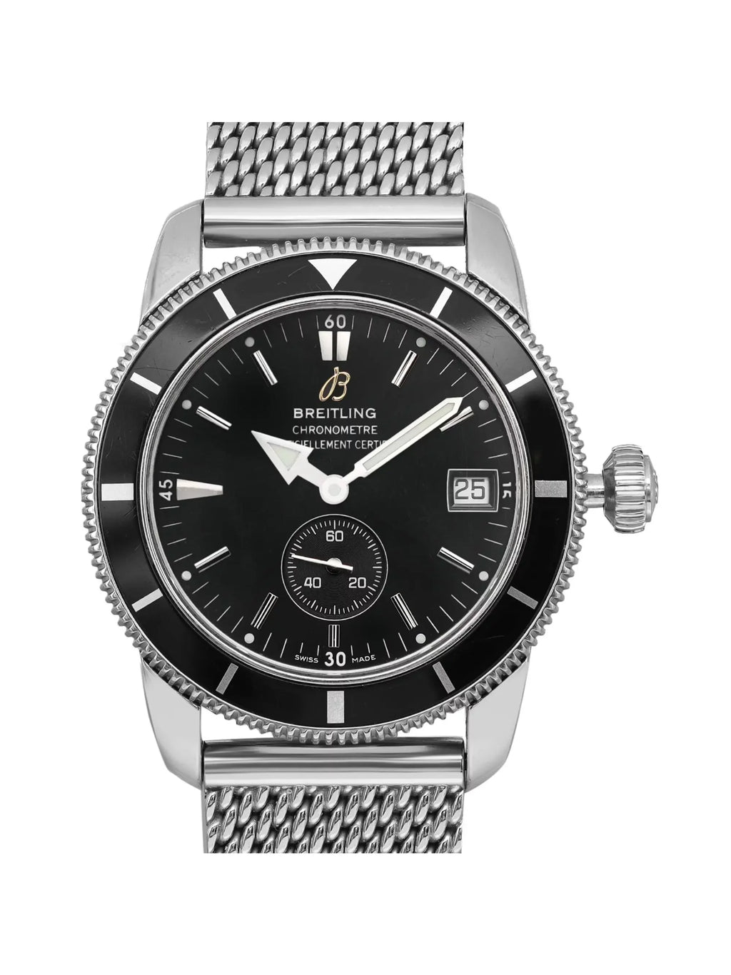 Black Steel A3732024-B869SS Heritage 38mm Dial Mens SuperOcean Breitling Watch