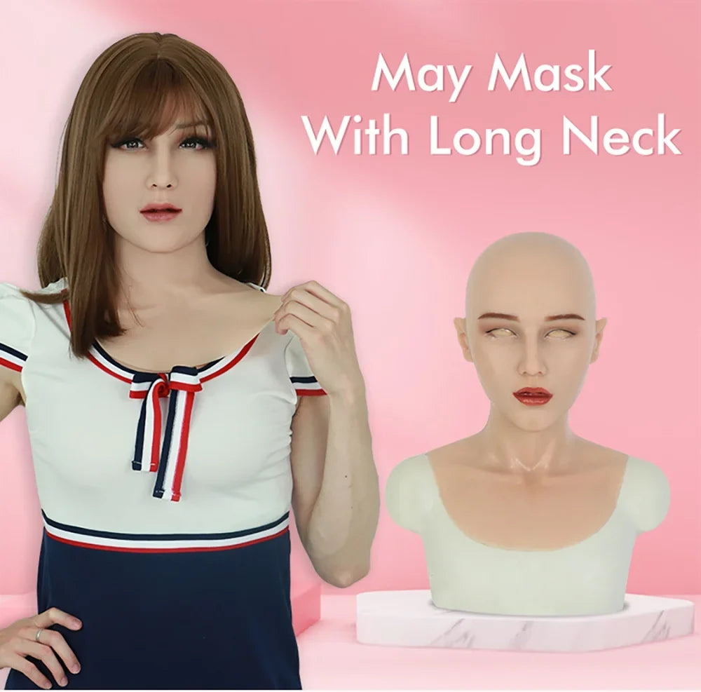 Face Female Cosplay Silicone Human Realistic ROANYER Skin Mask Crossdresser