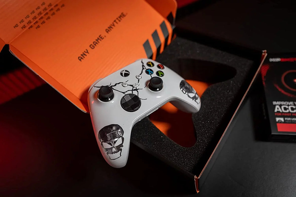 Custom jack) Xbox S 3.5 Controller One "Skulls Design Unique (with White" UN-MODDED