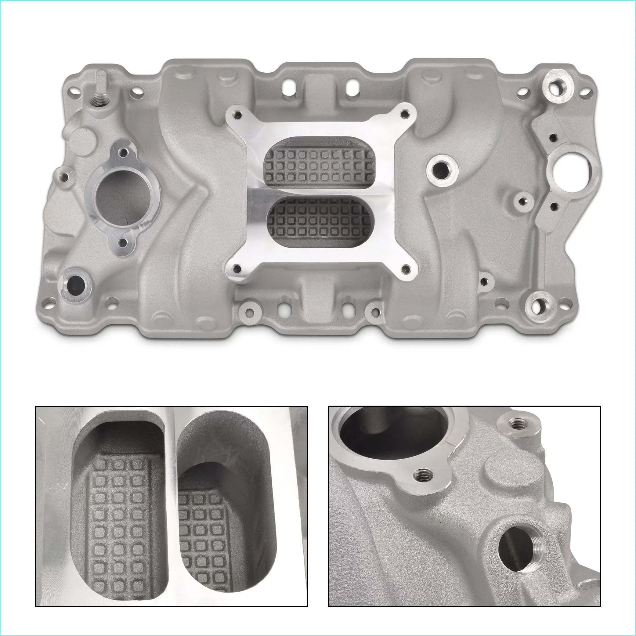 Plane Intake Aluminum Block Chevy 400 Dual Manifold Small 1957-1986 350 305 327 SBC FGJQEFG