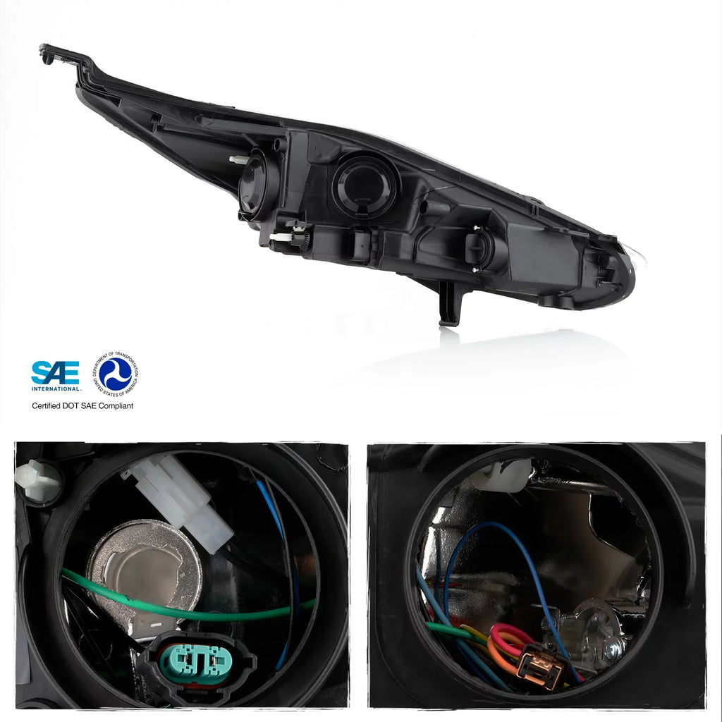 Type] Headlight Driver Chrome Hatchback Sedan Left [Halogen 2015 AKKON Titanium Ford 2014 2016 Headlamp 2017 Fiesta - Fits