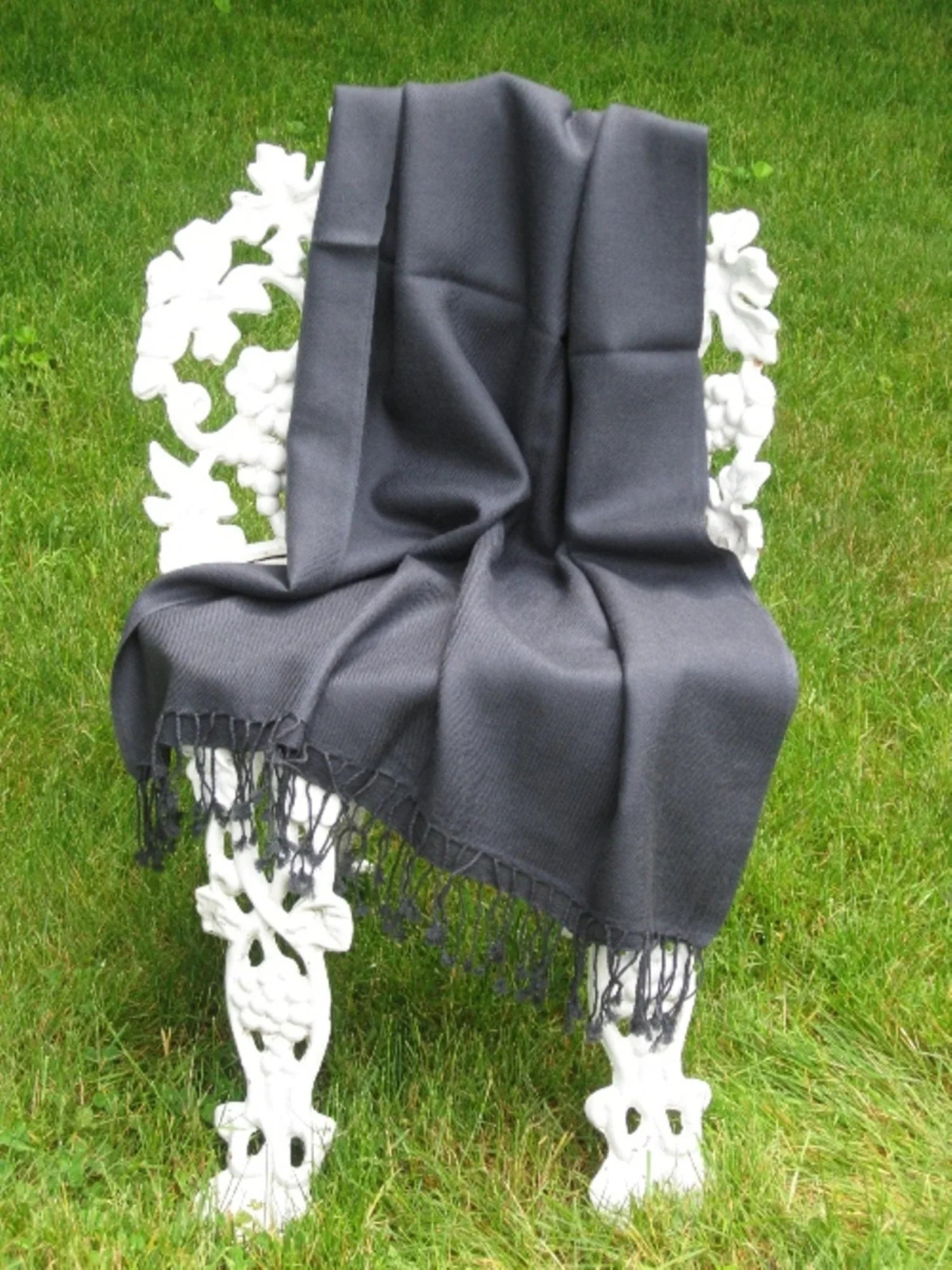 Shawl/Cashmere Shawl) Shawl/Shawls/Scarf/Scarves/Wrap/Stole/Muffler/Cape/Ruana/Blanket/Throw/Pashmina Regular Charcoal (Dark Scarf/Wool/Silk