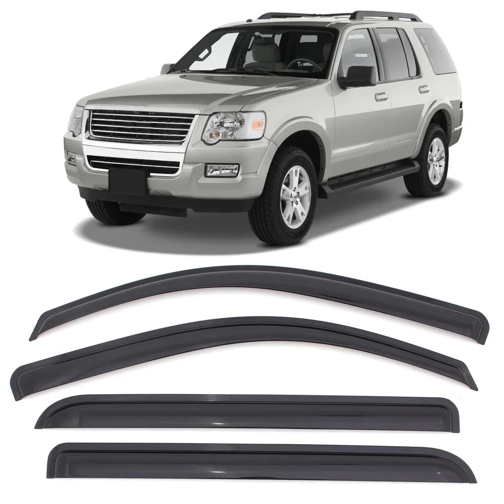 Motorsports 2011 2014 with Visors Vent Rain Ikon 11-19 2018 Deflector 2012 Mount 4Pc Explorer Guard Ford Outside 2016 Set 2017 Acrylic 2013 Window Compatible 2015