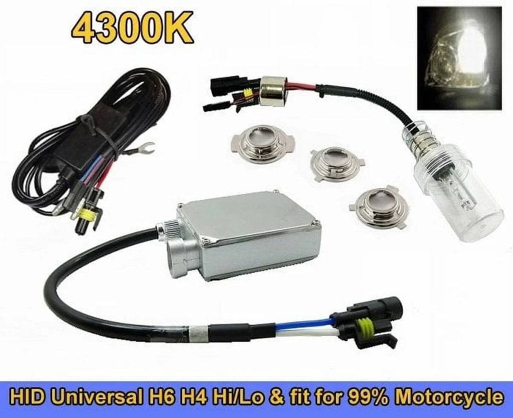 HID H6M 4300K Kit Xenon For P15D ATV Hi S2 P43T-38 Motorbike C165 Motorcycle 55watt Low Conversion BA20D
