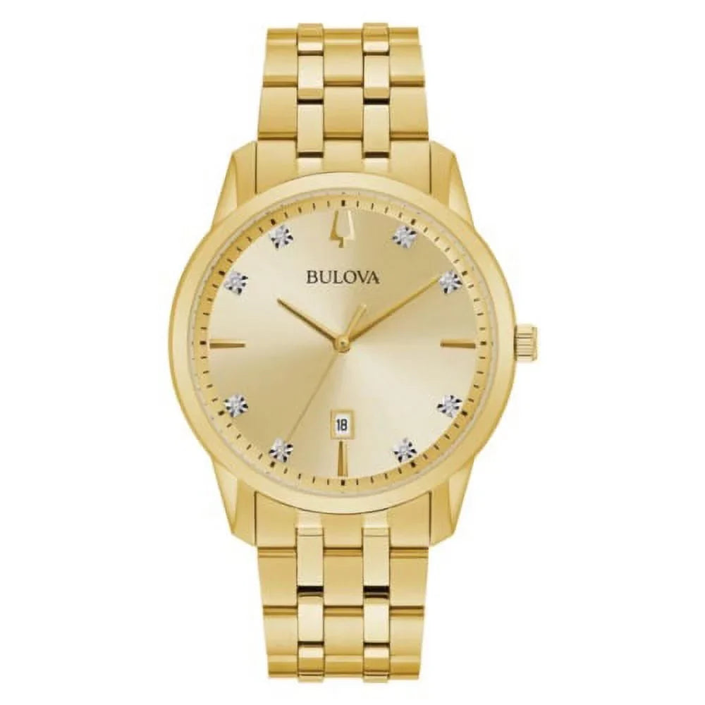 Gold-Tone Indicator Quartz 40mm 97D123 Bulova Sutton Date Men's Watch