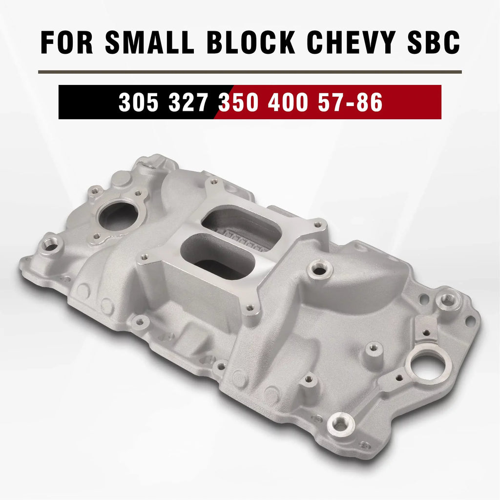 Plane Intake Aluminum Block Chevy 400 Dual Manifold Small 1957-1986 350 305 327 SBC FGJQEFG