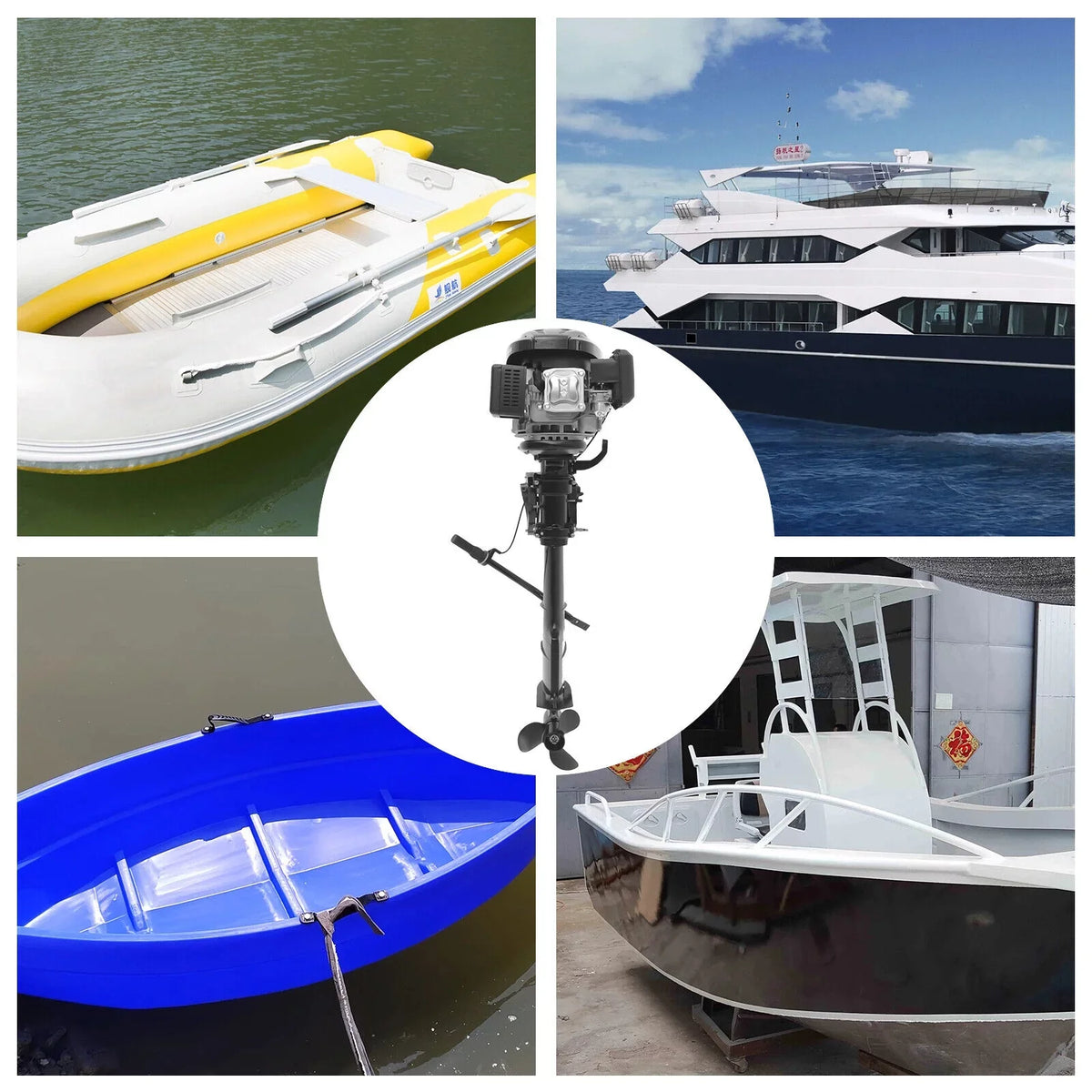 System Motor Fishing Cooling HP Boat EngineWater 7.5 1.8 Liters Outboard 196CC 3600R/Min