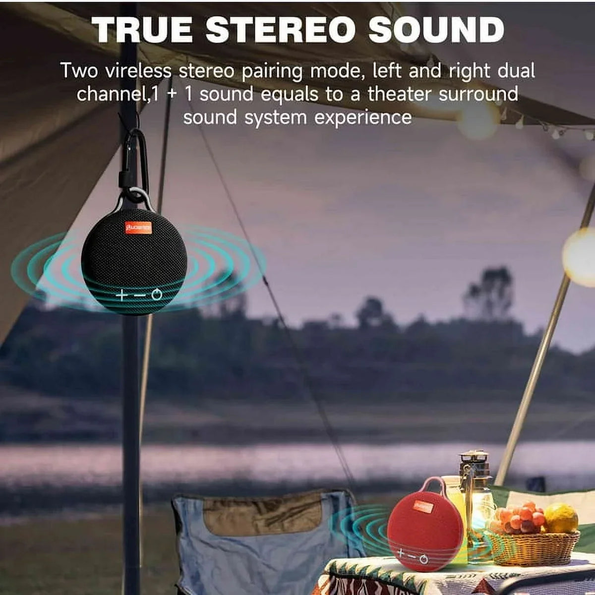 with Bass, IPX7 Clip, 20H Wireless & Black Bluetooth Boat, Pack Lenovo Tab Biking 5.0 Beach, Speaker Gen Waterproof Sound, for P11 Pool, Speaker 2 2 Compact Playtime, Big Punchy UrbanX Speaker with