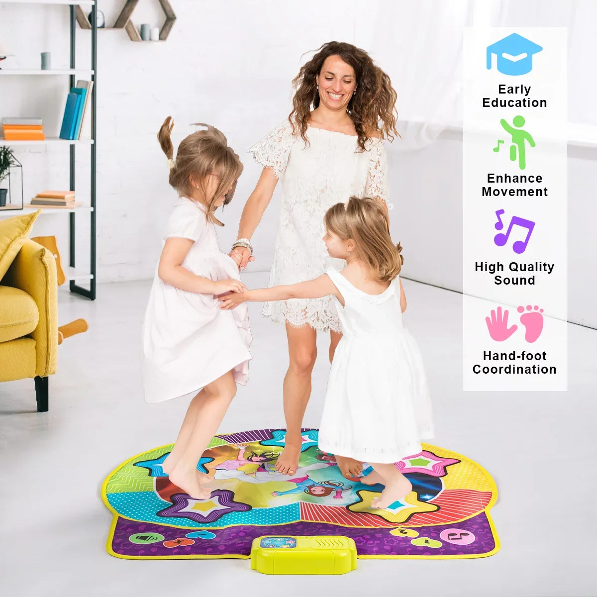 Kids 4 9 Ages 6 Gift for Toy 5 with for Dance Kids Game UNIH Ages 8 Mat 10, Music 4-8 3 Boys 7 Girls Dance