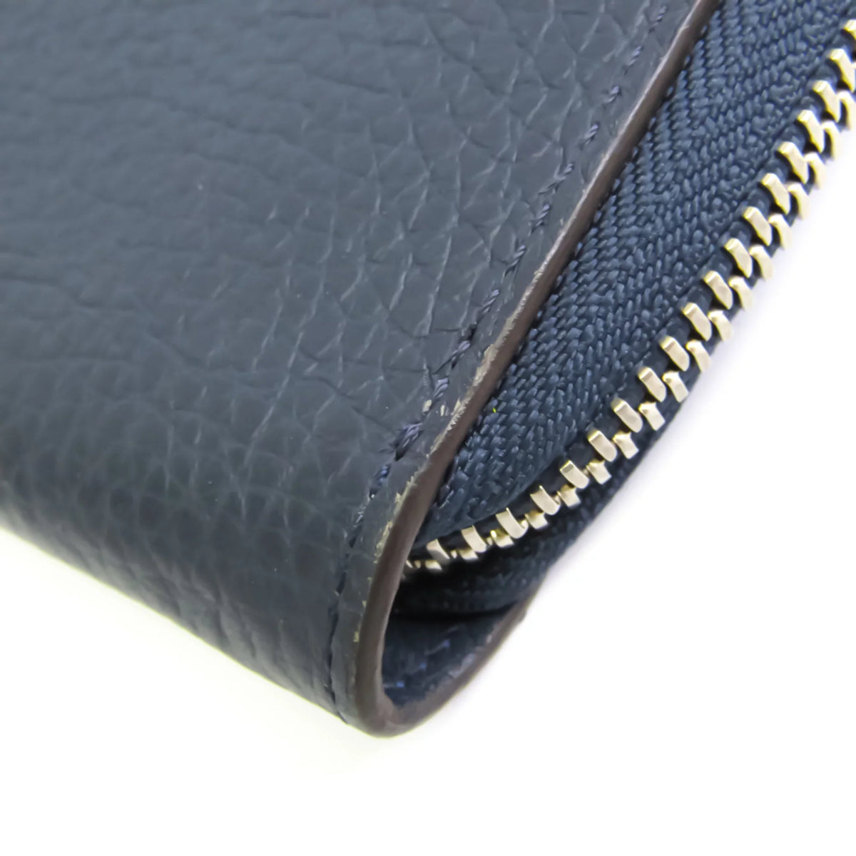 Vertical Louis Zippy Taurillon Leather (bi-fold) Wallet Long Vuitton Wallet Unisex Taurillon Navy M58823 (Good) Pre-Owned