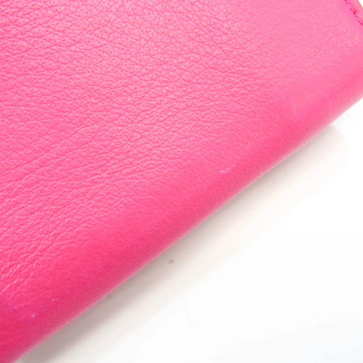 (tri-fold) Mini Leather Pre-Owned 391446 Papier Women's Pink Wallet Wallet (Good) Balenciaga