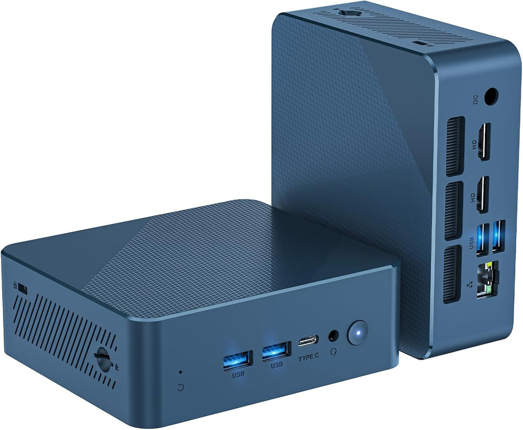 Glorlin Mini PC - Ryzen 5 3501U (up to 3.7GHz), 16GB DDR4 512GB SSD, Mini Desktop Computer with Triple 4K Display Support, WiFi 6 Bluetooth 5.3, Small Micro PC for Work, Study & Multitasking