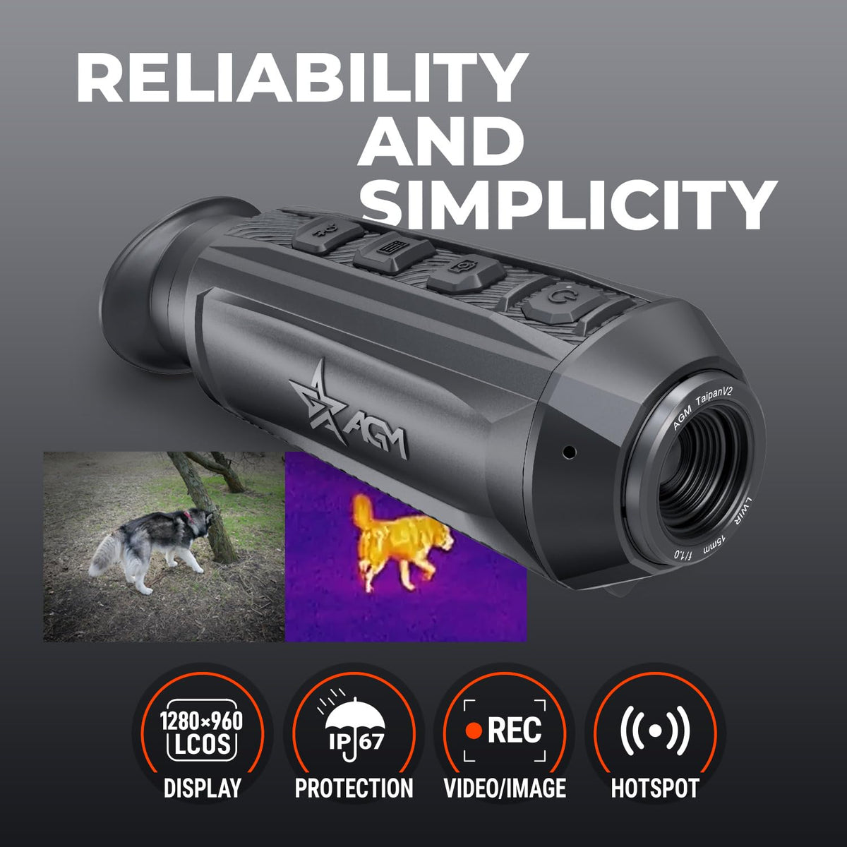 AGM Global Vision Taipan V2 Thermal Imaging Monocular High-Sensitivity