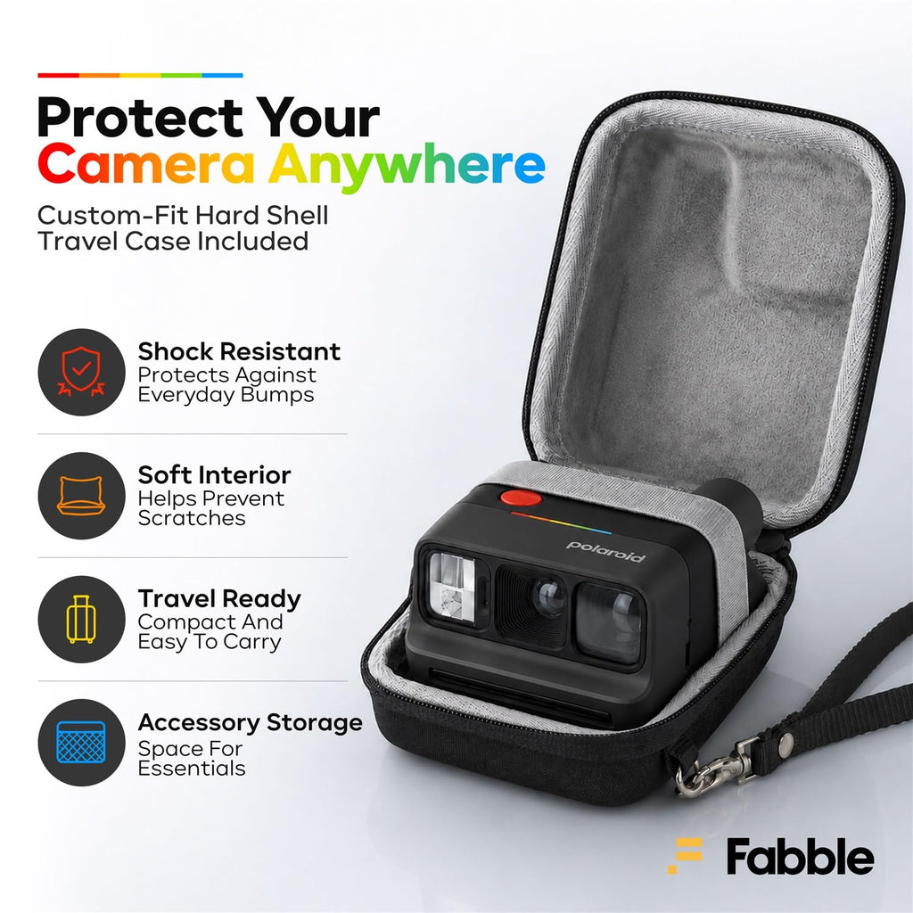 Polaroid Go Generation 3 Instant Film Camera Bundle with Go Color Film 16 Exposures, Protective Hard Case, Wrist Strap, & Accs. for Instant Photography (Purple)