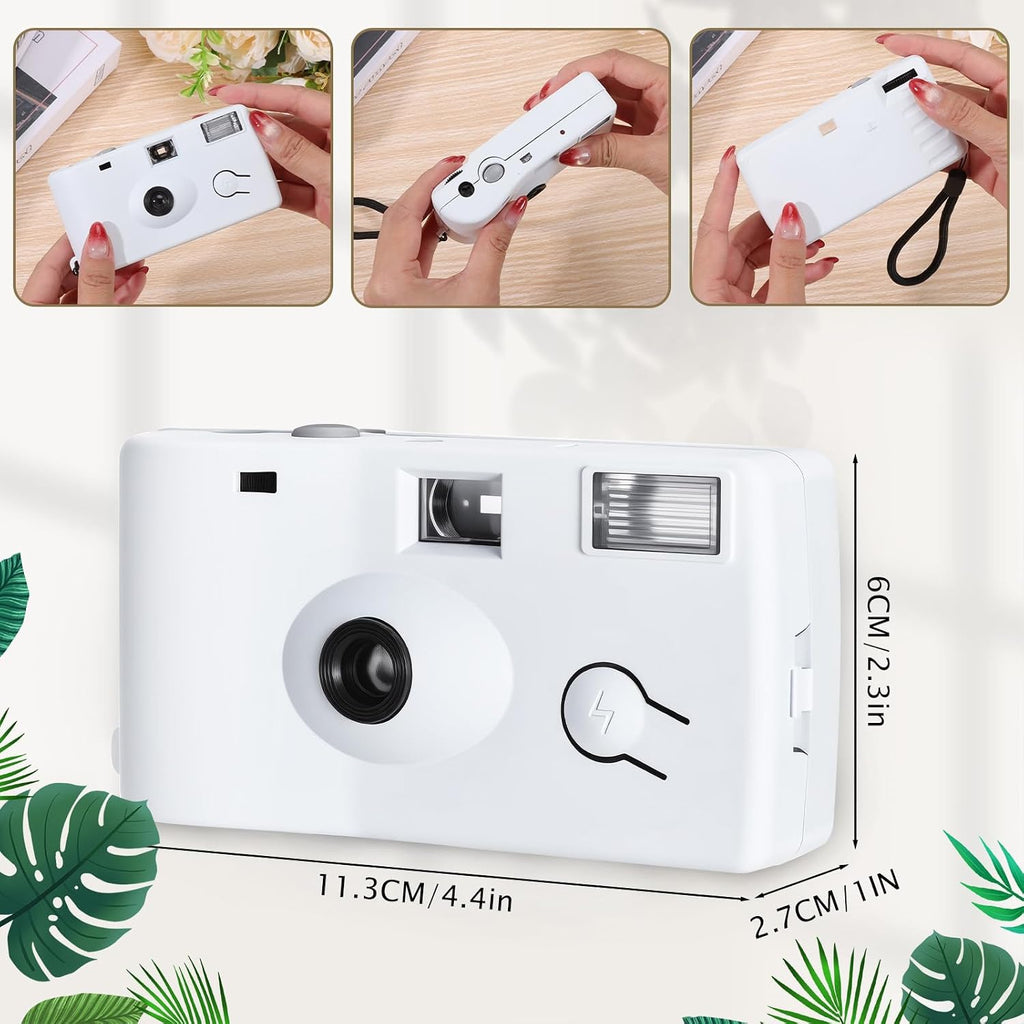 10 Pcs Disposable Cameras Bulk with Flash White Single-Use Film Cameras Set