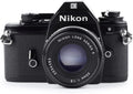 Nikon Em 35mm SLR Film Camera Black Body with Nikon F Mount 50MM F1.8 AI Manual Focus Lens. (Renewed)