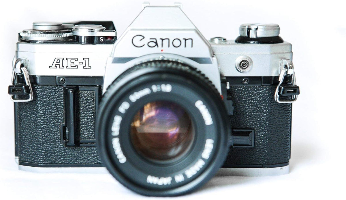 Vintage Canon AE-1 35mm SLR Camera with 50mm 1:1.8 Lens (Renewed)