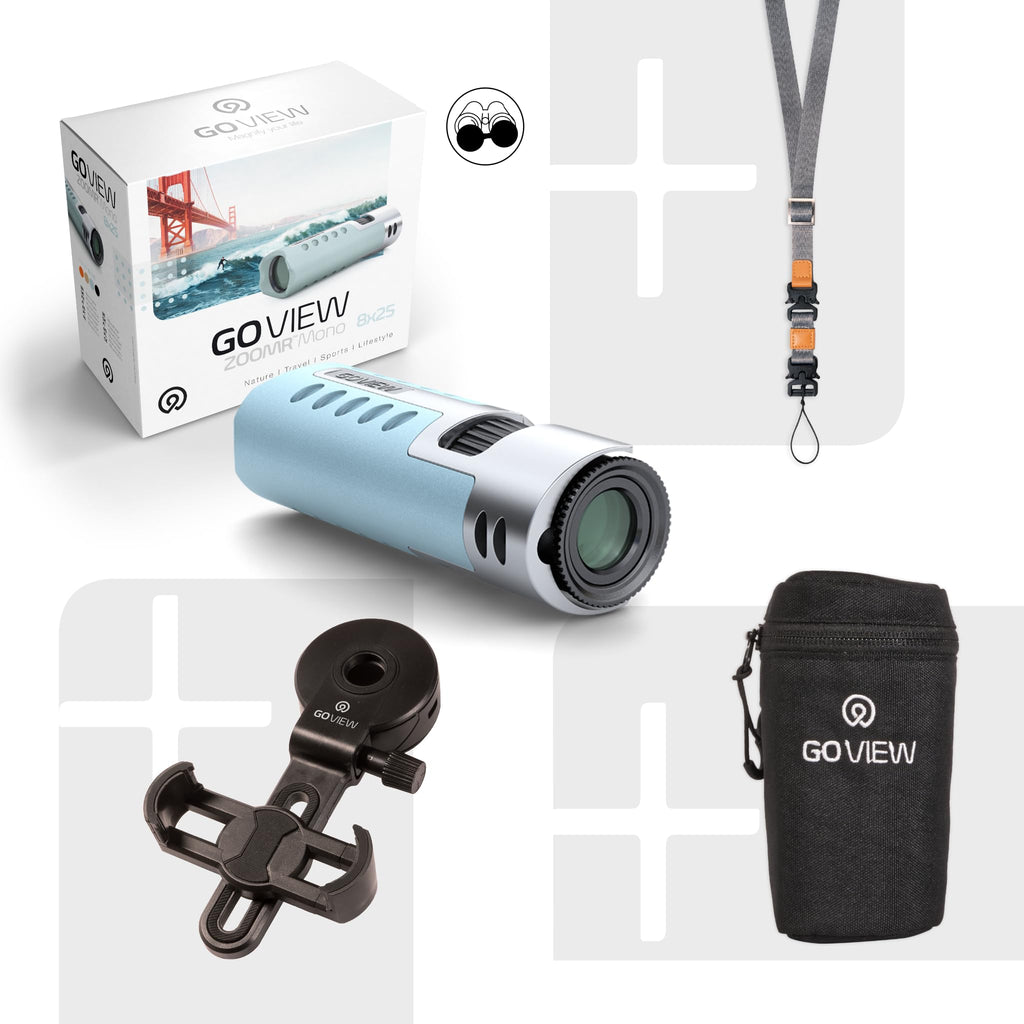 GOVIEW ZOOMR Mono 8x25 High Powered Monocular for Adults - Phantom Black