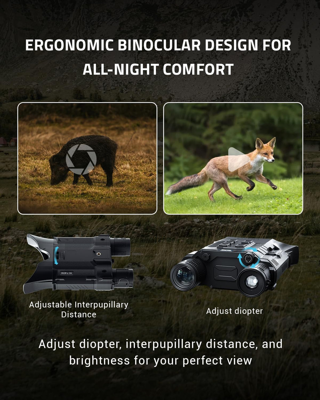 Merlin Night Vision Binoculars,9.2X Zoom Digital Night Vision Goggles