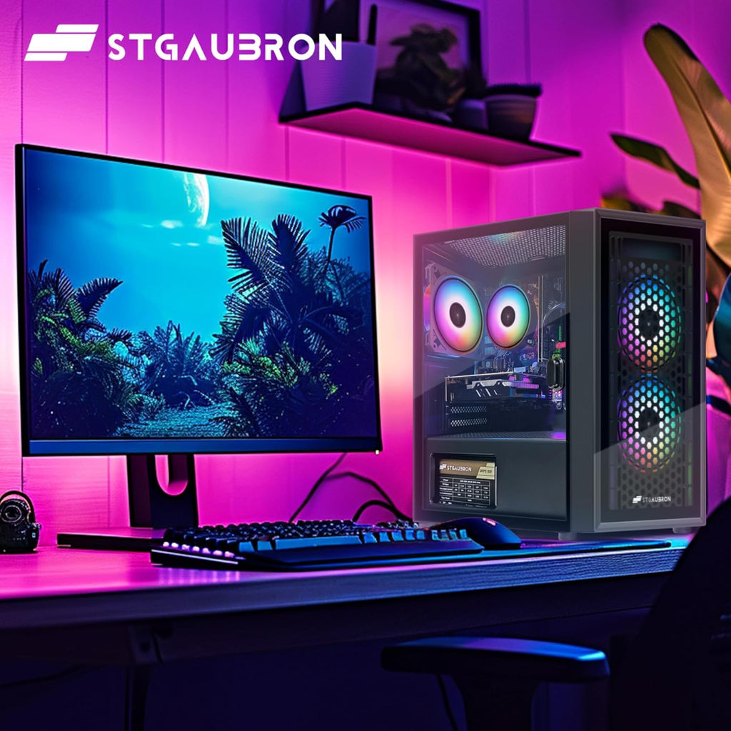 STGAubron Gaming PC Desktop,Core I7,RX 580 8G,32G RAM,512G SSD