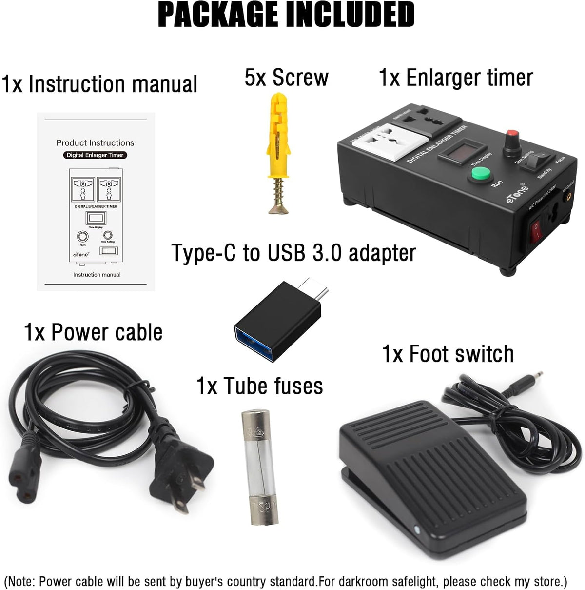 eTone Professional Digital Darkroom Timer for Precision Photo Enlargement - Exposure Control Device with LED Display