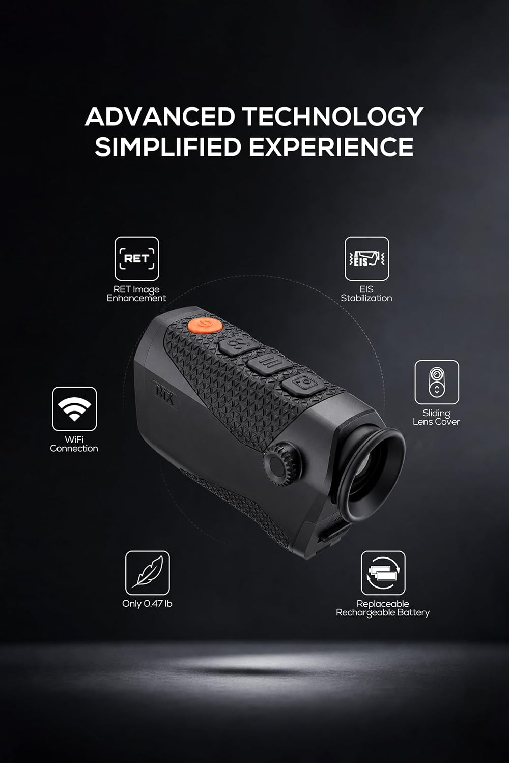 RIX Pocket K3 Thermal Monocular for Hunting, 384x288 Night Vision Monocular