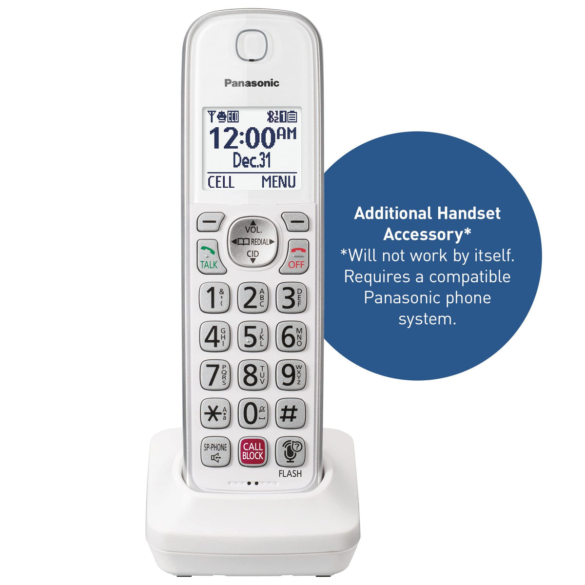 Panasonic Cordless Phone with Answering Machine, Link2Cell Bluetooth Home Phones, Voice Assistant and Advanced Call Blocking, Expandable System with 4 Handsets, Cordless Telephone, KX-TGD864W (White)