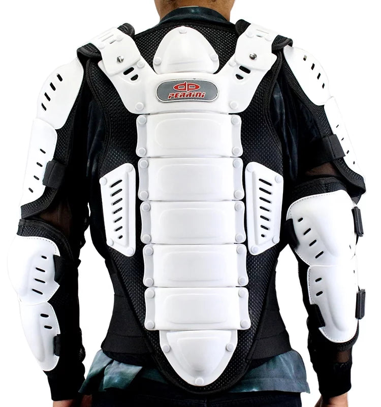 CE Spine Perrini Jacket Body Protection White -4XL Full Armor Approved Motorcycle