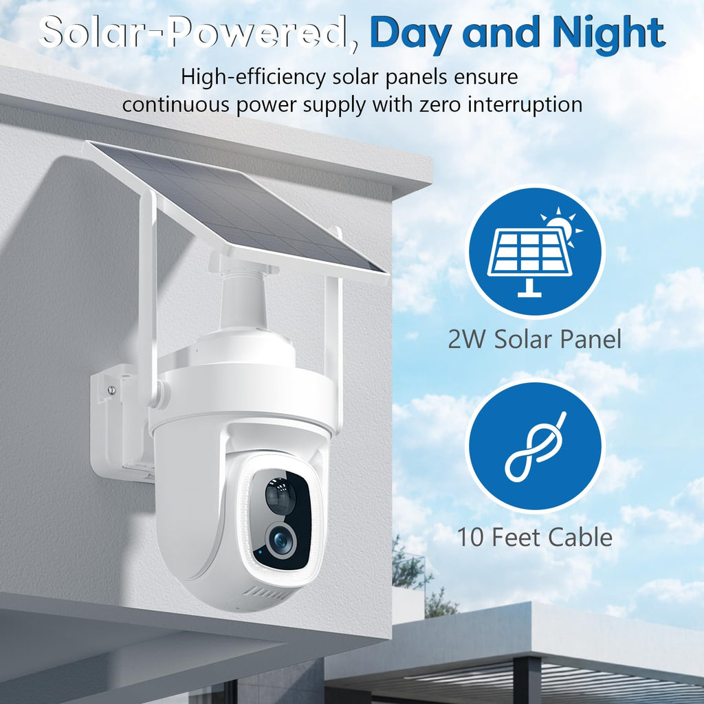 4K Solar Security Cameras Wireless Outdoor with Local Storage Base