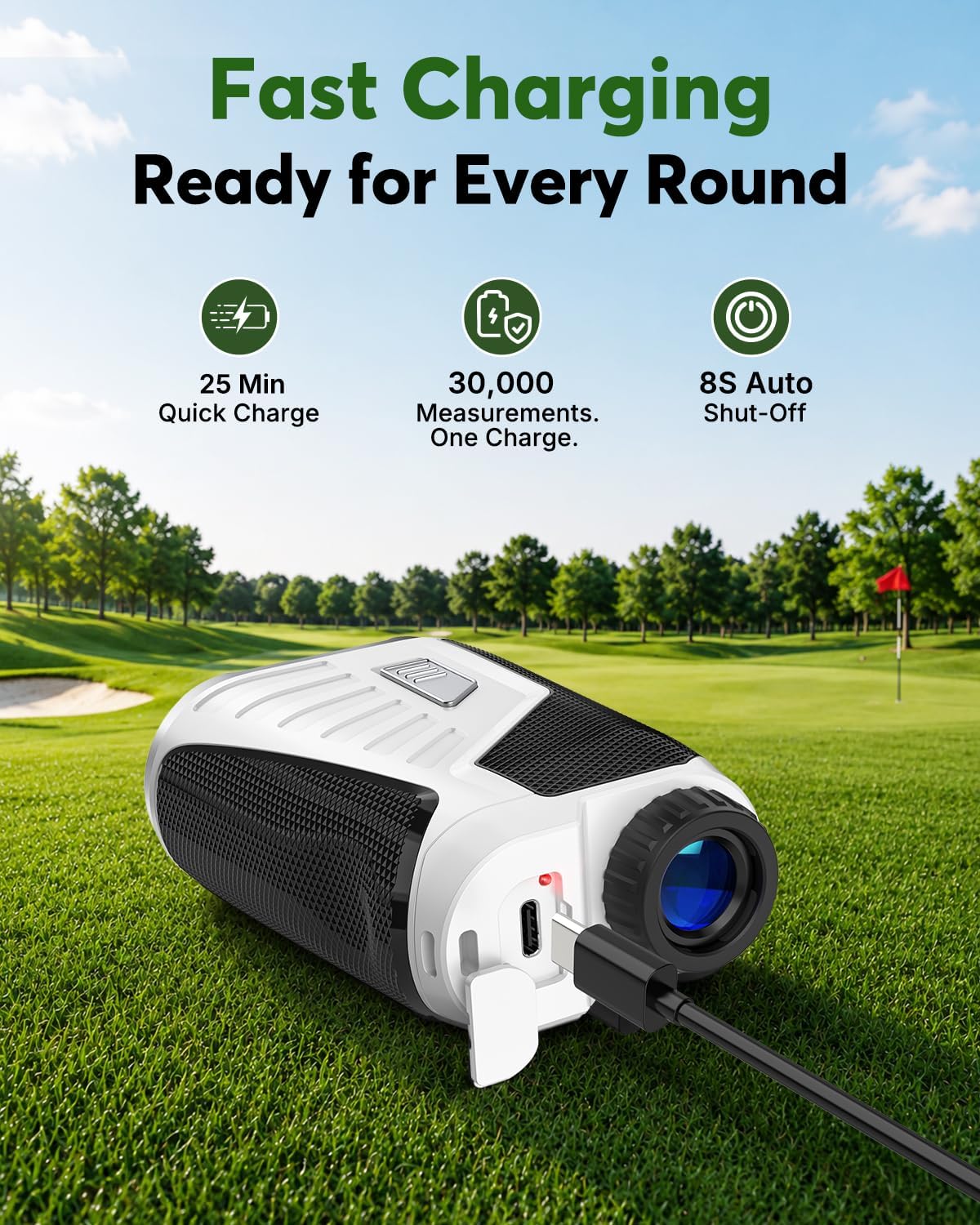 Golf Rangefinder with Slope, 1200 Yards Range Finder Golf with Rechargeable Battery, Magnetic Strap, Flag Pole Locking Vibration, 6X Magnification