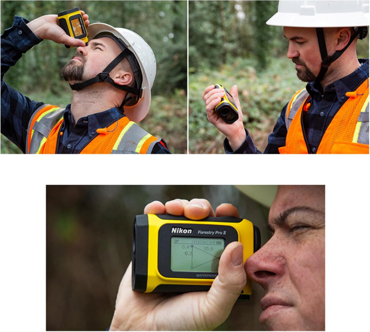 Nikon Forestry Pro II Laser Rangefinder/Hypsometer (16703) Bundle with 3 Extra CR2 Batteries and Lens Cloth - Digital Range Finder and Tape Measure, Height Measurement for Trees, Poles, and Other
