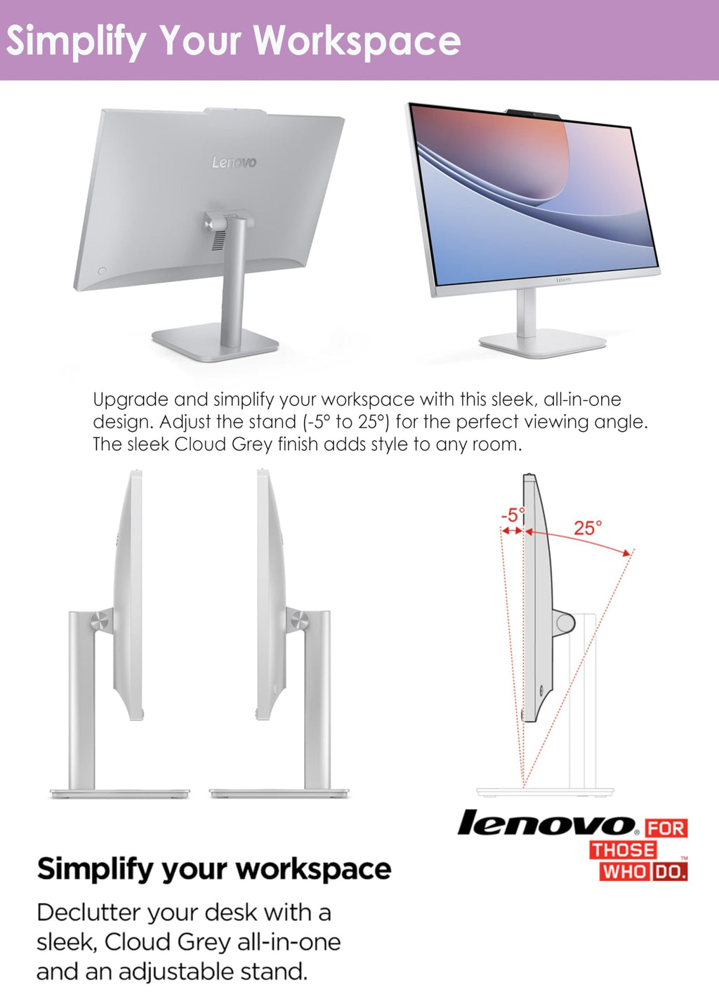 Lenovo IdeaCentre 24 FHD AIO Desktop Computer, 8GB RAM, 512GB PCIe SSD