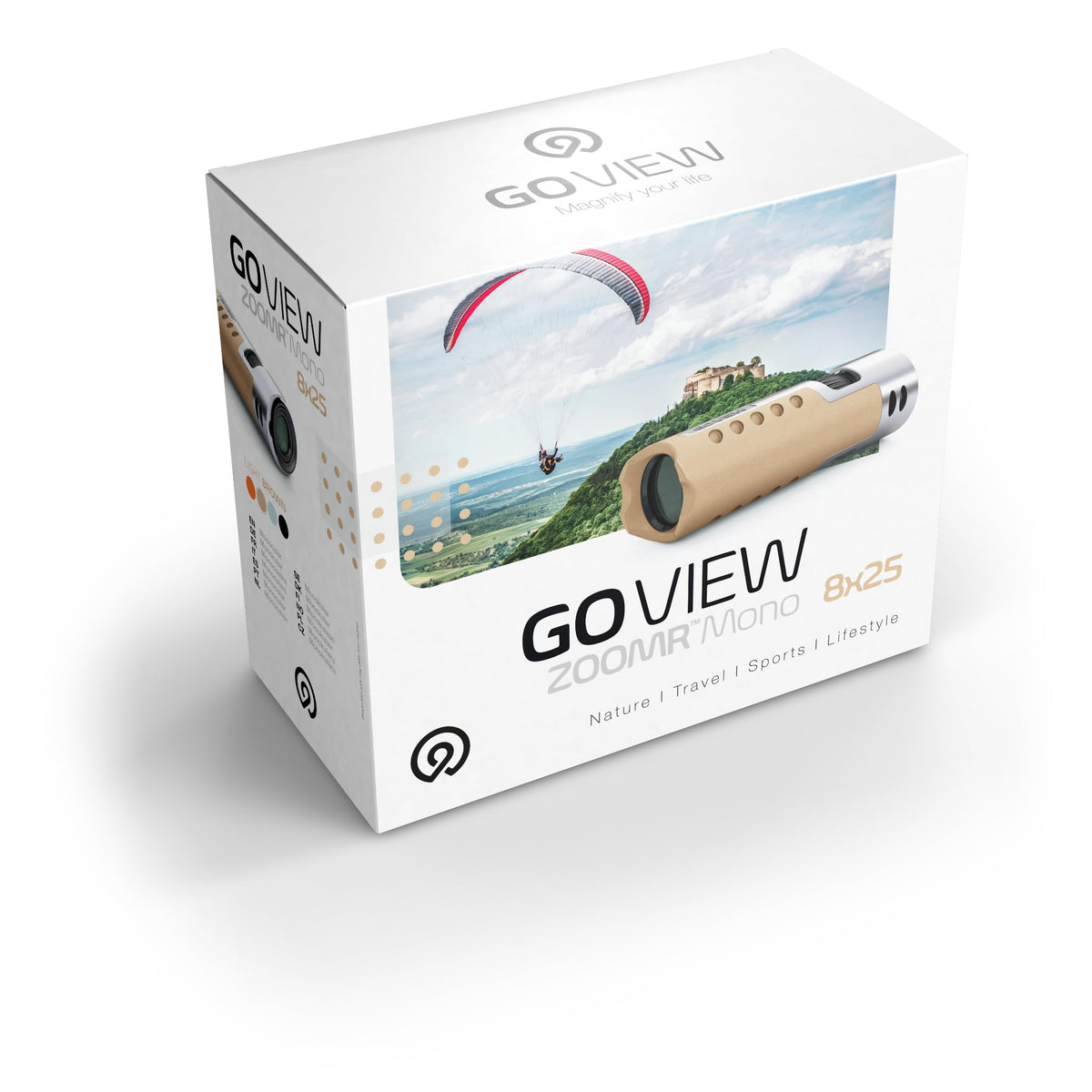 GOVIEW ZOOMR Mono 8x25 High Powered Monocular for Adults - Phantom Black