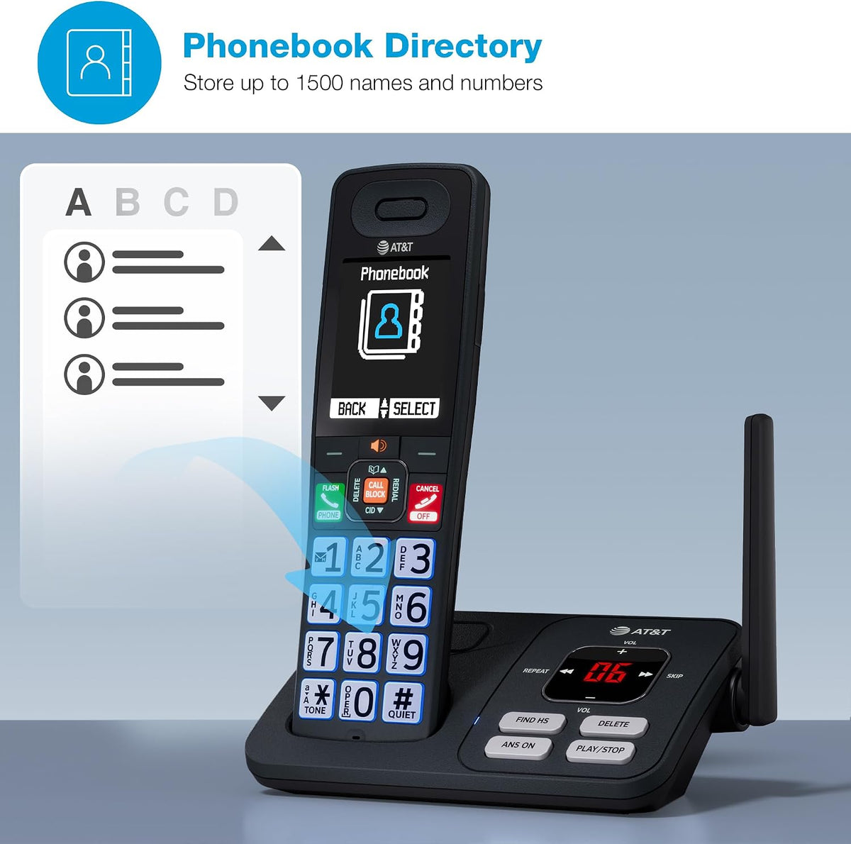 AT&T 3 Handsets Cordless Phone with Answering System â BL108-3