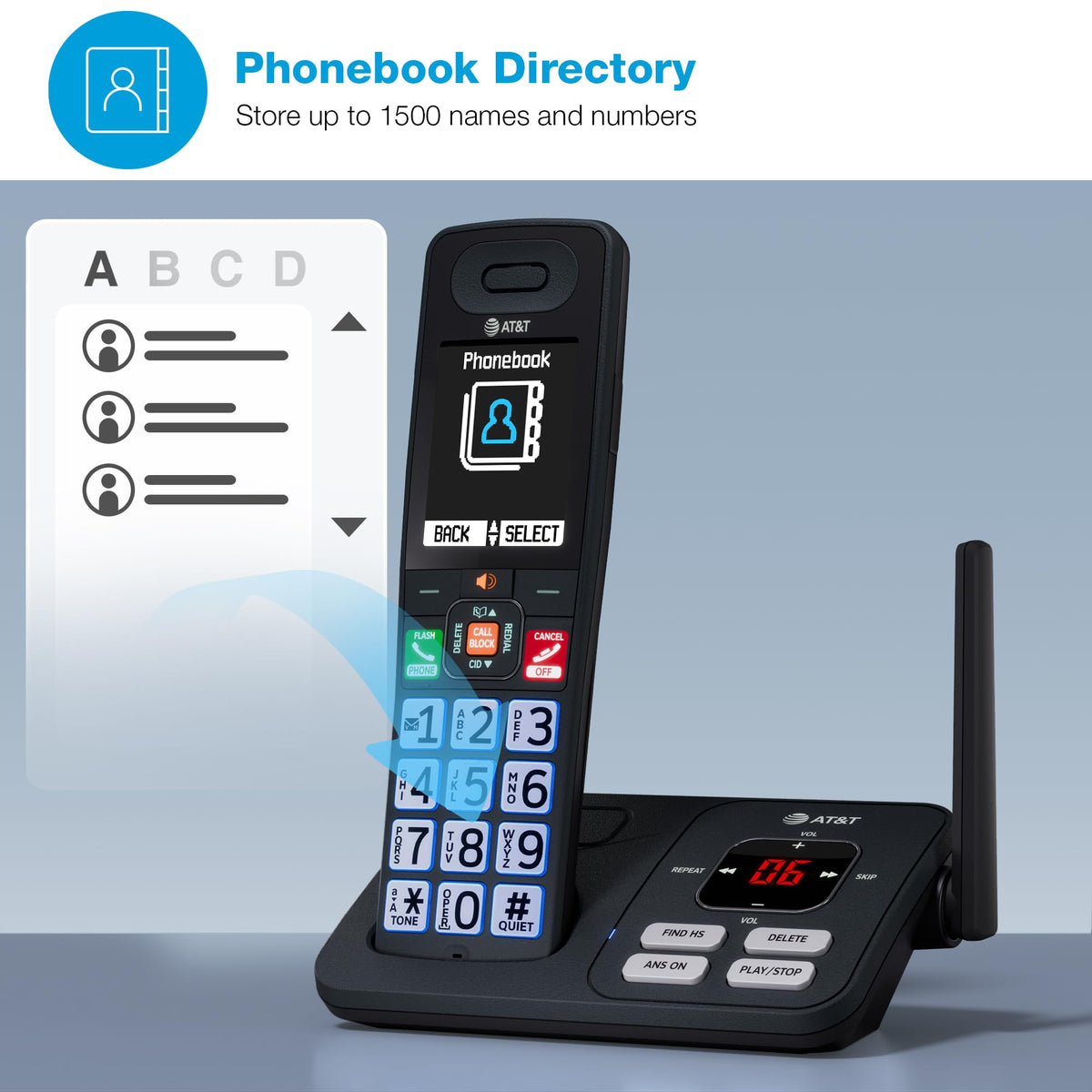 AT&T 3 Handsets Cordless Phone with Answering System â BL108-3