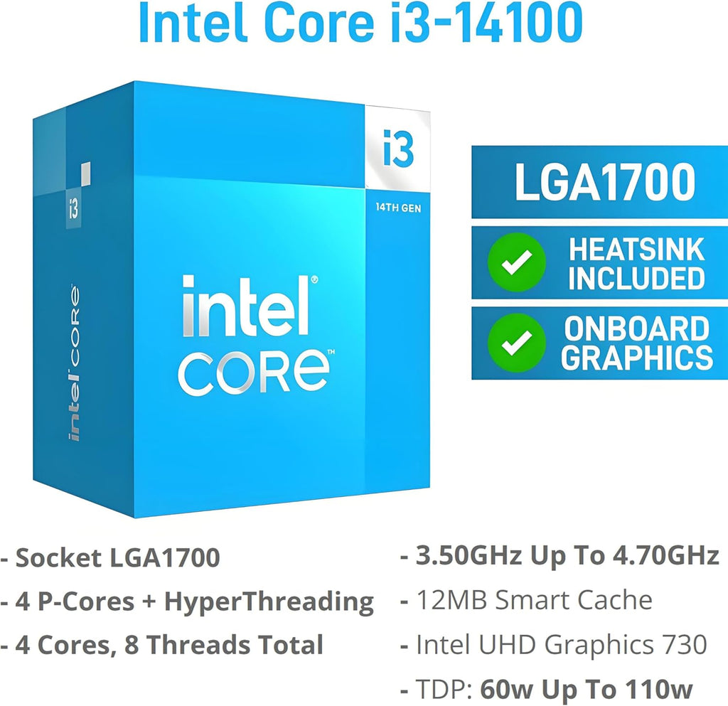 Dell Pro Tower Desktop Computers, Intel i3-14100, 16GB DDR5 RAM, 1TB SSD