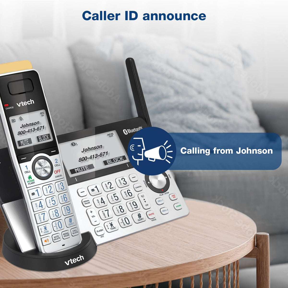 VTech IS8151-2 Super Long Range 2 Handset DECT 6.0 Cordless Phone for Home with Answering Machine, 2300 ft Range, Call Blocking, Bluetooth, Headset Jack, Power Backup, Intercom, Expandable to 12 HS