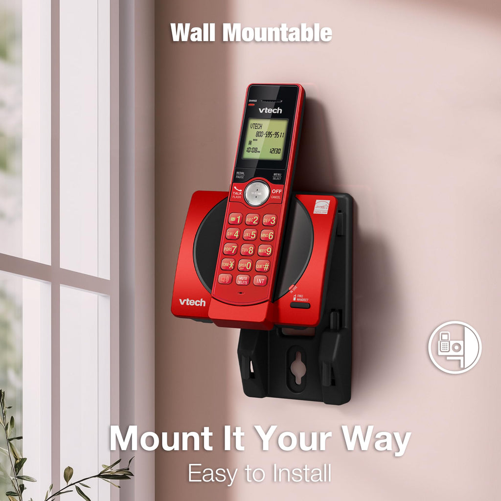 VTech CS6529-4B 4-Handset Cordless Phone with Answering Machine, Caller ID/Call Waiting, DECT 6.0 System, Wall Mountable