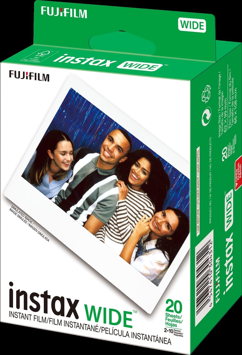 Fujifilm Instax Wide Instant Film Twin Pack (100 Sheets), Value Pack