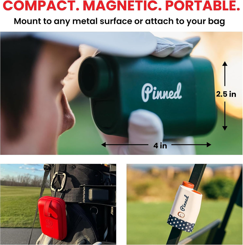 Pinned Prism Slope Golf Rangefinder - Golf Distance Rangefinder with Slope - USB Rechargeable, Pinned Locked Vibration Laser Range Finder - Range Finder Accessories & Gift for Men and Women