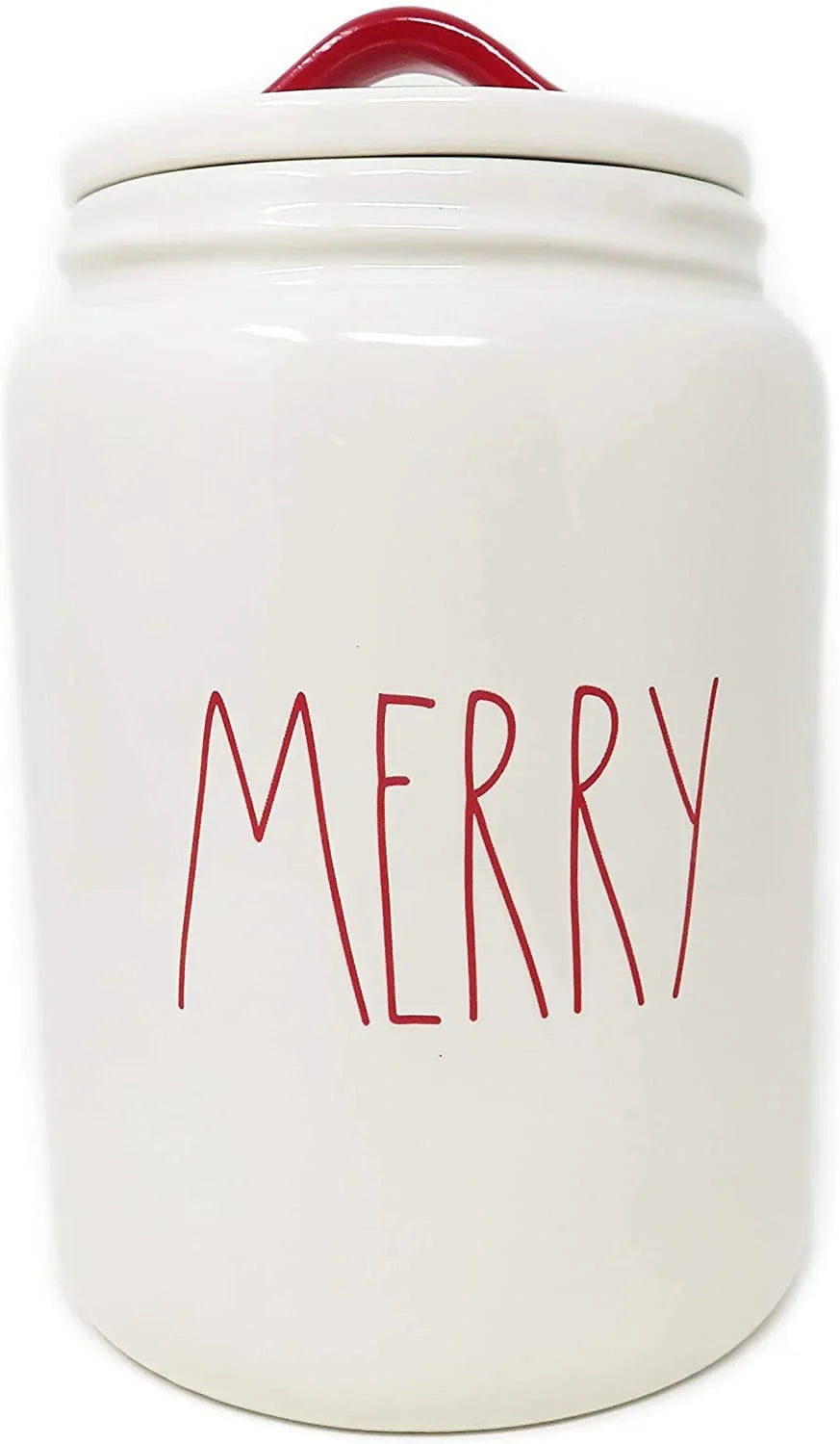 Dunn With Letters Red Magenta Rae Ceramic Canister MERRY LL By Large