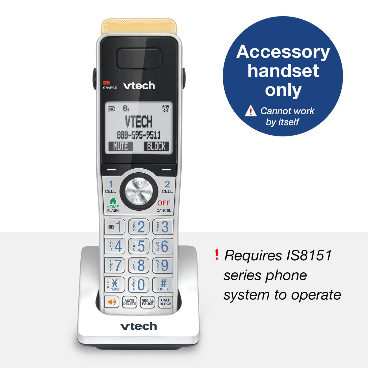 VTech IS8151-2 Super Long Range 2 Handset DECT 6.0 Cordless Phone for Home with Answering Machine, 2300 ft Range, Call Blocking, Bluetooth, Headset Jack, Power Backup, Intercom, Expandable to 12 HS