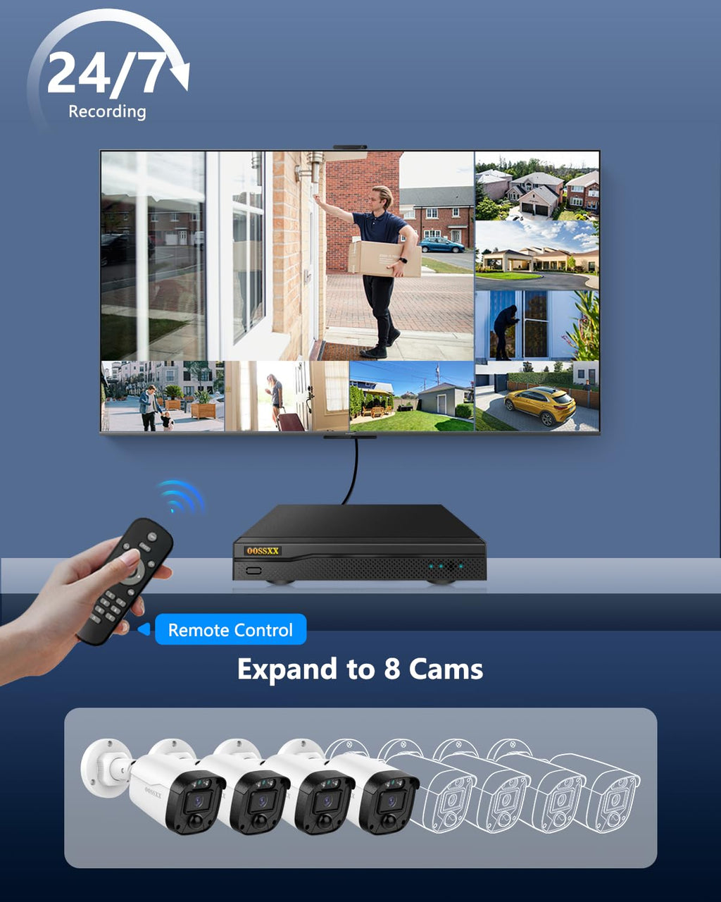 5MP HD-Analog Outdoor Wired Security Camera CCTV Cameras 1TB Hard Drive