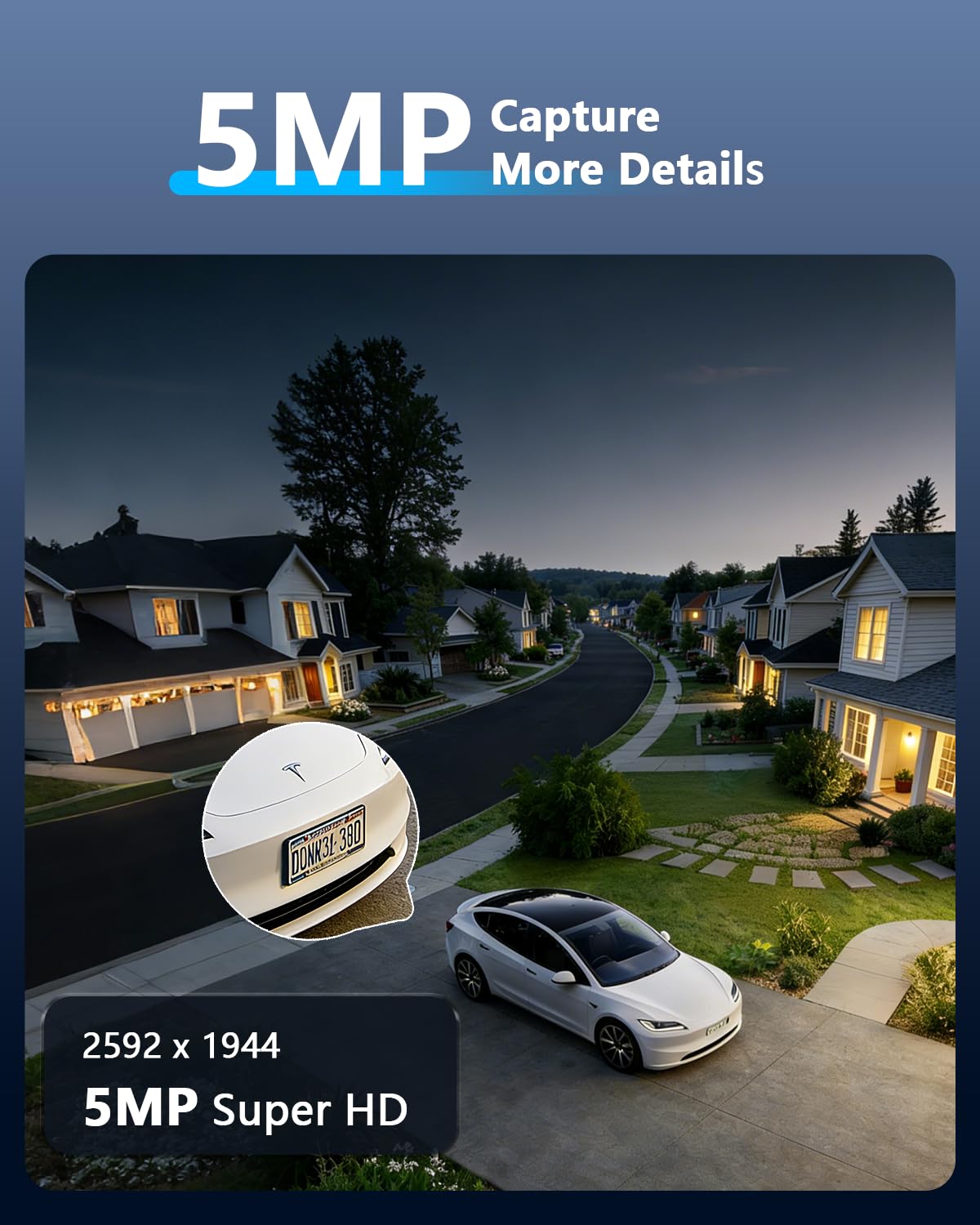 5MP HD-Analog Outdoor Wired Security Camera CCTV Cameras 1TB Hard Drive
