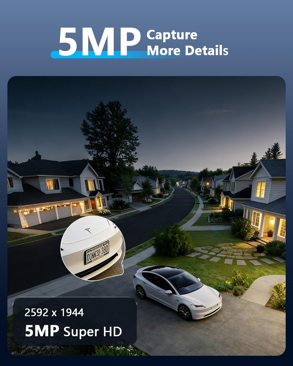 5MP HD-Analog Outdoor Wired Security Camera CCTV Cameras 1TB Hard Drive