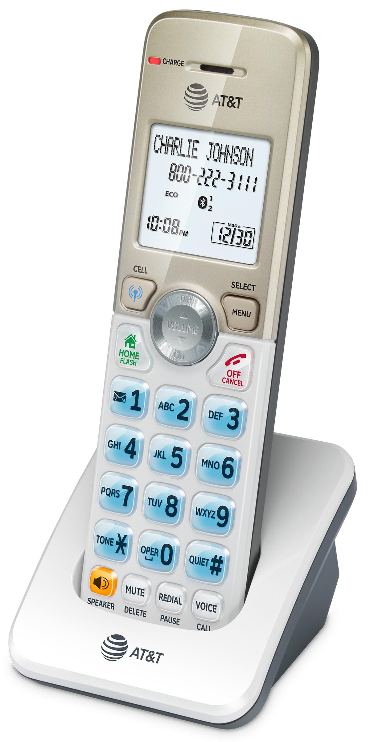 AT&T DL72319 DECT 6.0 3-Handset Cordless Phone for Home with Connect to Cell, Call Blocking, 1.8" Backlit Screen, Big Buttons, intercom, and Unsurpassed Range