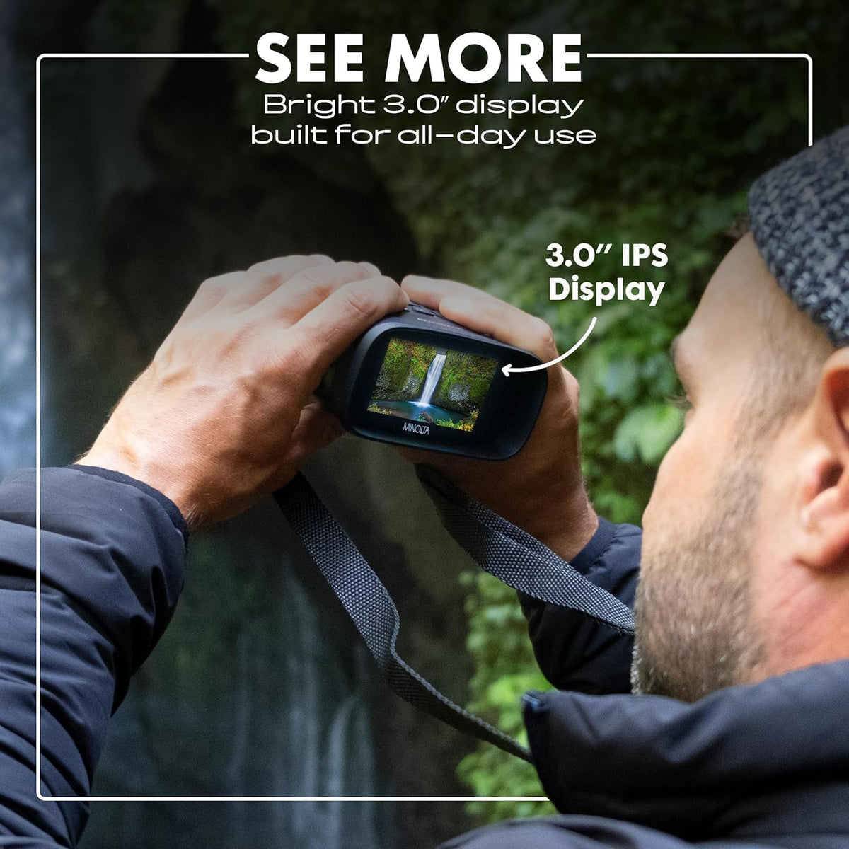 Minolta MNDM10B 10x25 Night Vision 4K Digital Camera Monocular (Black) Bundle with Cleaning Kit + USB Wall Charger + 32GB MicroSD Memory Card + USB Card Reader- SD/microSD + Memory Card Wallet